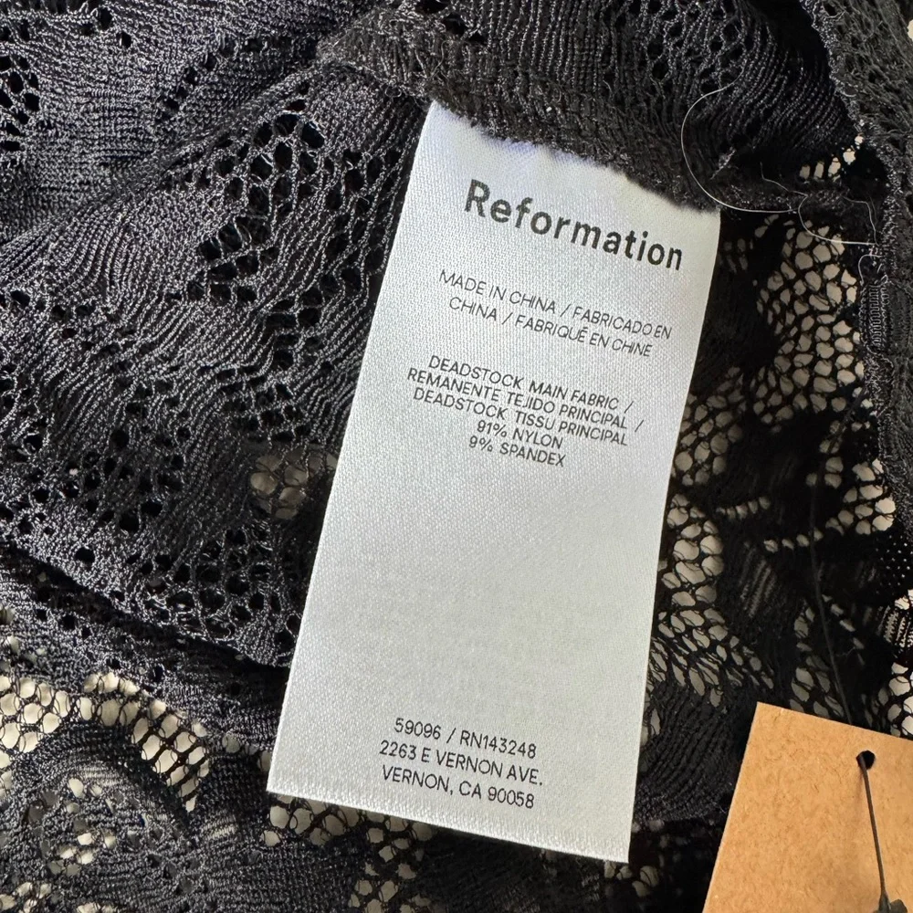 NEW with tags, Reformation Adriano Lace Knit Top – Black